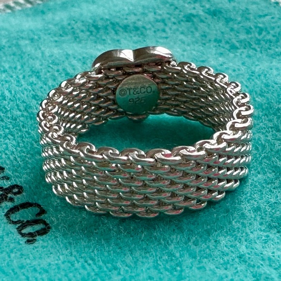 Tiffany & Co. Sterling Silver Mesh Heart Ring - Picture 7 of 7